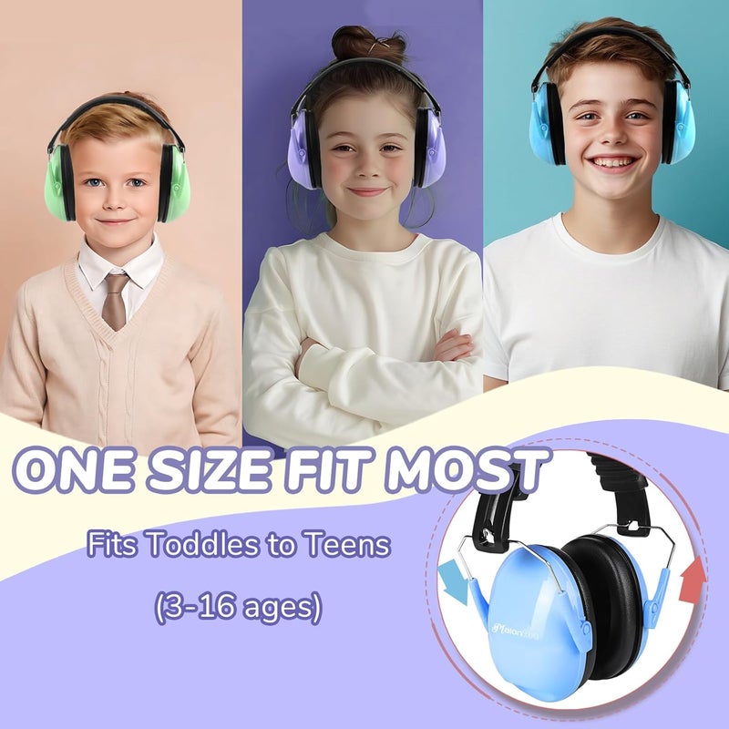 MelonArt Noise Cancelling Headphones for Kid Adult, 3PCS Kids Ear Hearing Protection 27dB Noise Reduction Earmuffs for Autism Sensory Toddler Soundproof Headphones for Shooting/Monster Truck/Concert - Image 5